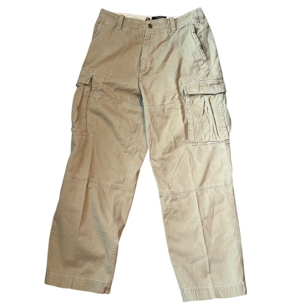 Vintage Abercrombie And Fitch Utilitarian Y2K Grunge Tan Cargo Jeans 34R